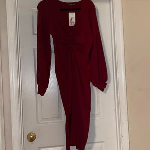 PrettyGarden Womens midi sweater dress